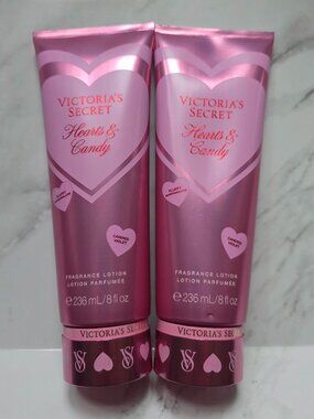 2 x Victoria's Secret HEARTS & CANDY Body Lotion (8 oz. each)